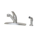 American Brass American Brass SL801FN-4 RV Faucet w D-Spout, Single Lever Handle & Sprayer 8" 4-Hole-Brushed Nickel SL801FN-4